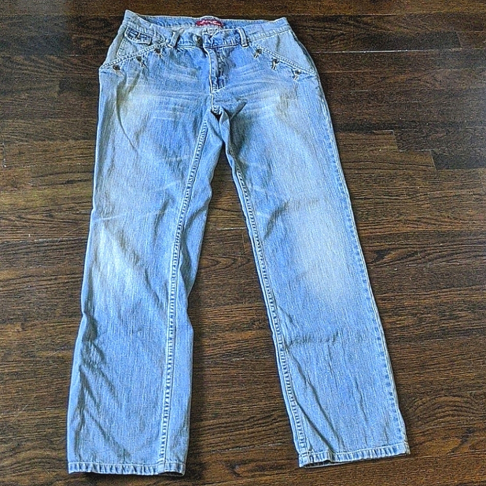 Denim Atelier 31 Straight Leg Button Detail Jeans